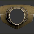 Brass Decorative Vessel With Layered Ring Structure And Square Base