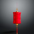 Traditional Chinese Red Lantern Furniture With Golden Accents And Decorative Details