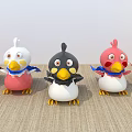 Colorful Plush Bird Dolls With Blue White Black Red Yellow Designs And Cute Expressions