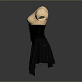 Stylish Women's Outfit With Beige Short Sleeve Top Black Corset And Black Skirt