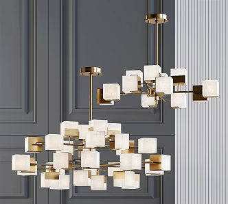 Light Luxury Chandelier 3d model