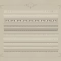 Various Decorative Gypsum Cornice Styles with Ornate Patterns for Interior Design 3d model