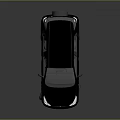 Black SUV 3D Rendering with Roof Rack Headlights and License Plate