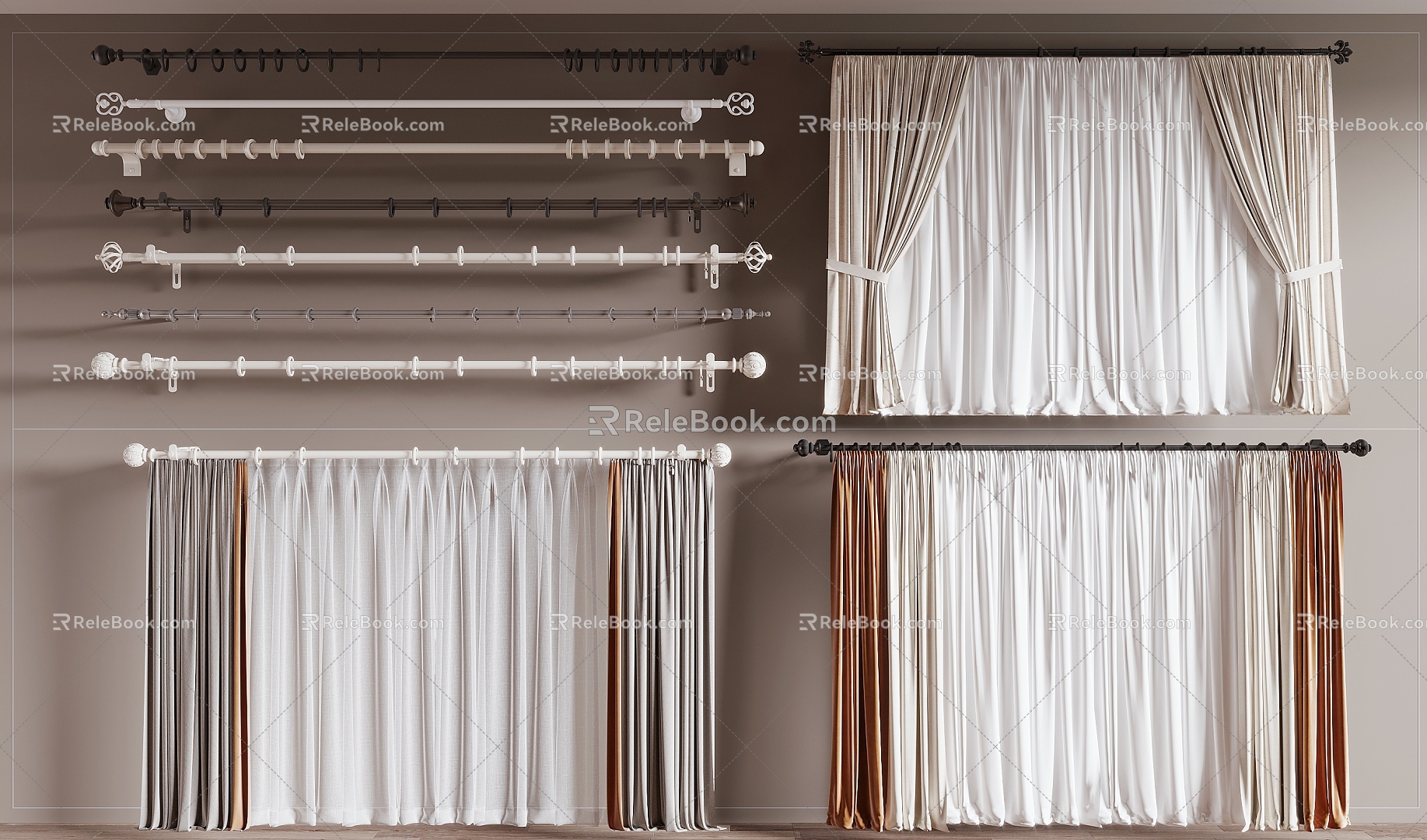 Modern Curtains 3d model