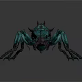 Teal Metallic Spiked Ant Like Creature Game Movie Character Design Details