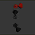 Modern Table Lamps In Black And Red With Metal Base And Adjustable Design