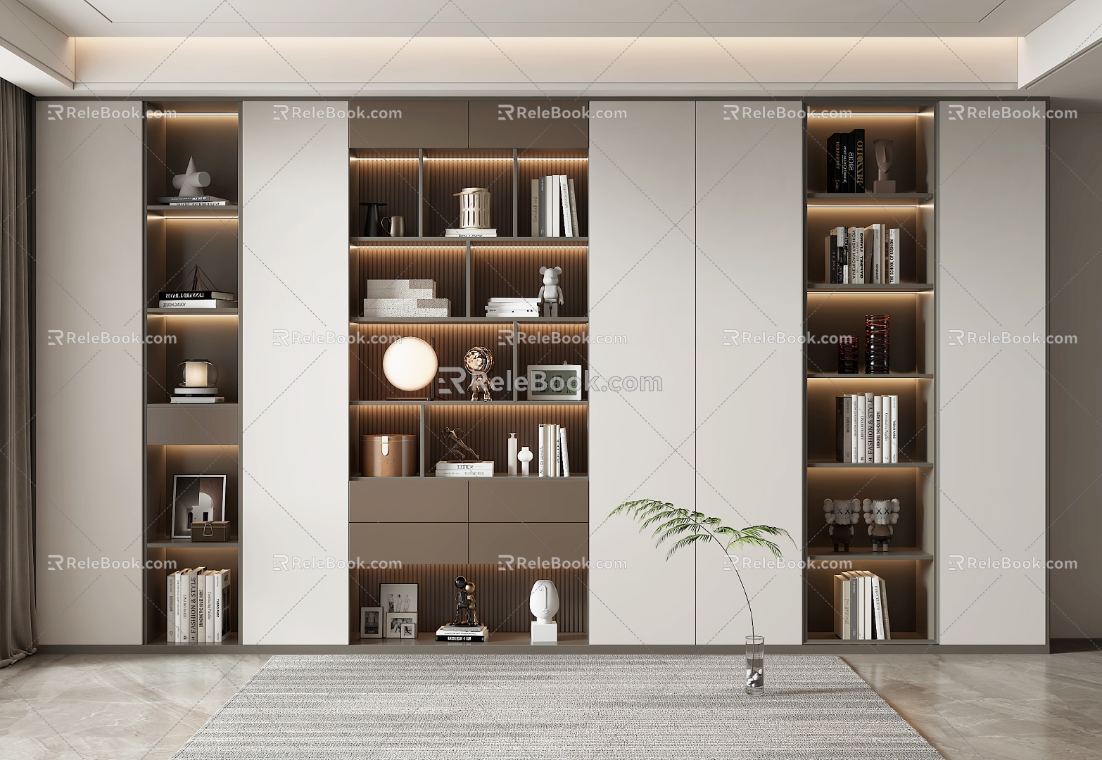 Modern Bookcase Home Bookcase 3d model