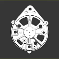 Precision Engineered Metallic Mechanical Part Featuring Detailed Holes And Industrial Structure