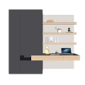 2850 wardrobe with computer desk 3d model