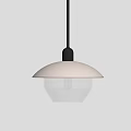 Modern Minimalist Pendant Light With White Glass Shade And Black Stem In Interior