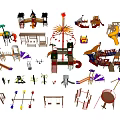 Colorful Playground Equipment With Slides Swings Climbing Frames And Merry Go Rounds