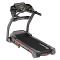 Modern Treadmill For Home Gym With Digital Display And Red Accents