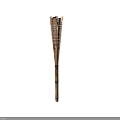 Handmade Bamboo Torch With Woven Design And Natural Wooden Shaft