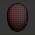 Red And Black Plaid Oval Cushion For Home Living Room Decor