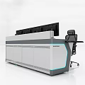 Modern Office Desk With Multiple Monitors Ergonomic Chairs And Sleek Design For Professional Workspace
