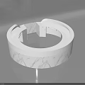 Modern Circular White Reception Desk With Elegant Marble Texture And Sleek Design 3d model