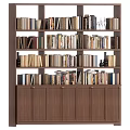 Modern Bookcase Design With Multiple Shelves Filled With Books And Bottom Cabinets