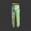 Stylish Casual Pants With Yellow And Gray Geometric Patterns For Daily Wear