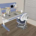 Modern Children's Learning Tables and Chairs Lifting Tables and Chairs Desks and Chairs Children's Desk and Chair Combination Learning Tables and Chairs 3d model