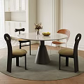 French Dining Table and Chair 3d model