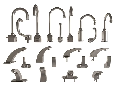 Various Sleek Faucet Designs With Modern Styles For Home Kitchen And Bathroom 3d model