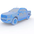 Orange Ford Pickup Truck Exterior Design With Stylish Wheels And Roof Antenna