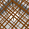 Intricate Grid Structure With Orange Lines And Gray Squares Design 3d model