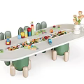 Stylish Multifunctional Kids Play Table With Building Block Storage And Supporting Chairs For Indoor Activities