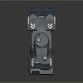 Futuristic Military Armored Vehicle With Multiple Wheels Antenna And Green