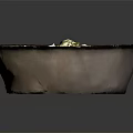 Cooked White Rice Topped With Fresh Herbs In Ceramic Bowl On Dark Background
