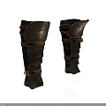 Medieval Weapon Leather And Metal Leg Armor With Straps And Decorative Details