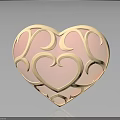 Heart Shaped Openwork Carved Furniture Decorative Piece In Pink And Beige