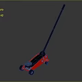 Red Hydraulic Floor Jack With Long Handle And Wheels For Industrial Lifting Equipment
