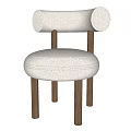 Modern Leisure Chair With Beige Textured Fabric And Light Brown Wooden Legs