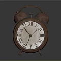 Vintage Brass Alarm Clock Featuring Dual Bells Roman Numeral Dial On Dark Background With Reflection