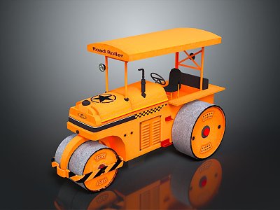 Asphalt paver road roller asphalt paver road car asphalt car 3d model