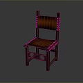 Classic Single Chair With Wooden Frame And Leather Seat Decorative Design