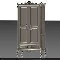 Classical White Wardrobe with Carved Details Double Doors and Drawers Elegant Design