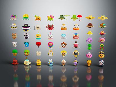 Modern game characters each small gift all kinds of expression package 3d model