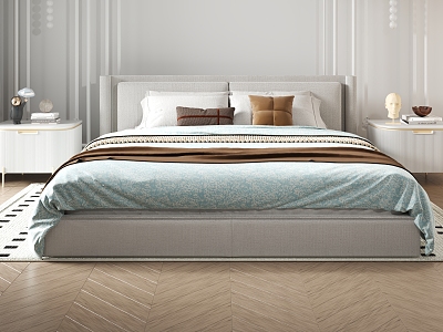 Modern Double Bed 3d model