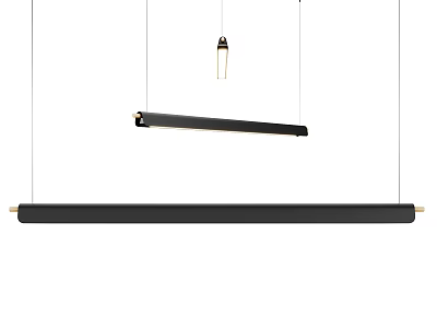 Modern Linear Pendant Light Fixture With Sleek Black Finish And Contemporary Design 3d model