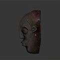 Handcrafted Wooden Ethnic Clothing Mask With Traditional Facial Patterns And Designs