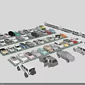 Various Types of Cars Including Different Models and Assorted Colors on