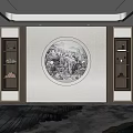 Sofa Background Wall Bedroom Dining Room Background Wall Open Cabinet Decorative Cabinet Modeling 3d model