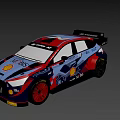 Hyundai N Series Rally Car With Shell MOBIS Logos Aerodynamic Design Red Wheels