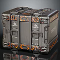 Sturdy Black Hard Cases With Orange Stripes And Metal Latches For Equipment Storage
