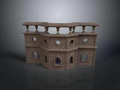 stone wall stone wall stone wall outdoor game environment building 3d model