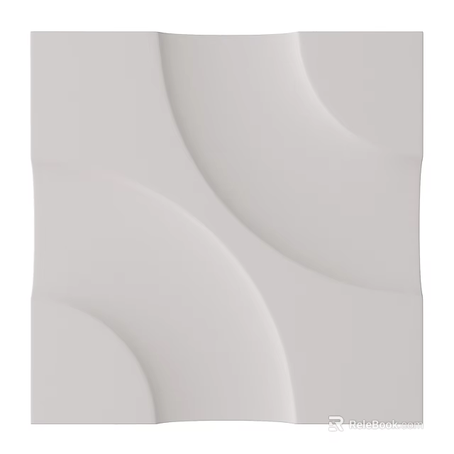 White Decorative Wall With Curved Wave Like Patterns For Modern Interior 3d model 