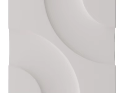 White Decorative Wall With Curved Wave Like Patterns For Modern Interior 3d model