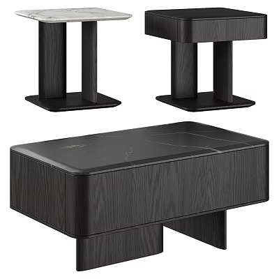 Modern Black Wooden Side Table With Sleek Design Stable Base And Smooth Surface 3d model